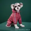 Impermeable de Cuatro Patas para Cachorro de Mascota Todo el Año al Aire Libre Tira Reflectante Impermeable Ropa para Perro Teddy Bichon Impermeable con Capucha Impermeable