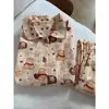 Conjunto de Pijama de Manga Larga Serie 2026 Algodón Nube para Mujer con Cuello Pequeño Pantalón Largo Conjunto Cómodo para Casa Tendencia Ropa Cómoda para Casa para Mujer