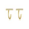 Brincos de prata esterlina S925 europeus e americanos Brincos Ins Nicho Simples High-end Ear Studs Feminino Coreia do Sul Vintage Mori Brincos
