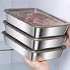 Caja de Conservación de Acero Inoxidable de Grado Alimenticio con Tapa, Bandeja para Toallas, Plato, Plato Cuadrado Específico para Barbacoa, Caja de Sabores, Bandeja de Gelatina de Piel de Burro
