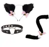 Orejas de gato Campana Accesorios para el cabello Cos diadema de pelo de gato collar traje de cola de gato Accesorios para diadema de fiesta de Halloween