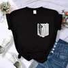 Camiseta con Estampado Gráfico de Anime Japonés Attack on Titan para Hombre Casual