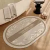Alfombrilla de baño, con forma irregular, absorbente de agua, antideslizante, de tierra de diatomeas, para entrada de baño, inodoro y ducha, felpudo para el hogar