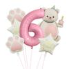 Nuevo Globo de Película de Aluminio de Pastel Mágico de Oso Set Número 32 pulgadas Garra de Oso Fiesta de Cumpleaños Infantil Accesorios para Fotos