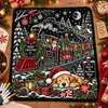 Manta de Graffiti Navideña de Venta Caliente Transfronteriza Manta con Pintura de Papá Noel Manta de Doble Capa Engrosada de Franela y Forro Polar DIY