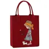 Bolsa Tote de Feltro Mais Vendida Bolsa de Mão para Alunos do Ensino Fundamental Bolsa de Livros Cartoon para Alunos Bolsa para Professor de Artes Infantil