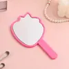 Nuevo Espejo de Mano de Encaje con Forma Irregular para Niñas, Espejo Pequeño Portátil con Mango Imprimible, Espejo de Maquillaje