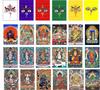Gema del Tiempo Rectangular DIY con Cuentas Cinco Caminos Dios de la Riqueza Ocho Benmingfo Seis Palabras Verdaderas Zorro de Nueve Colas Thangka