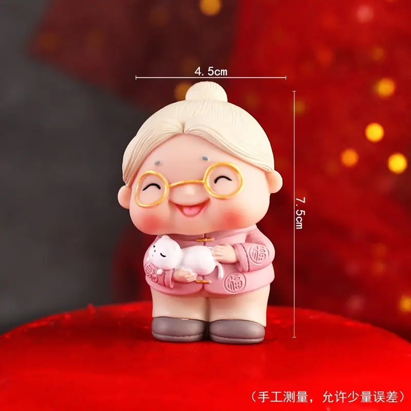 SKU-04-抱猫老奶奶搪胶