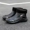 Botas de Lluvia de Moda para Acampar, Senderismo, Vadear - para Hombre, con Acolchado de Algodón para Calidez, Zapatos de Lluvia para Viaje Diario en Todas las Estaciones, Impermeables, Antideslizantes, Resistentes al Desgaste, de Goma