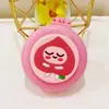 Bonito peine plegable con pequeño espejo cosmético, peine de masaje con cabeza de cojín de aire portátil, peine portátil de plástico de dibujos animados con airbag