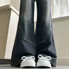 Jeans retro de pierna recta, ligeramente acampanados para mujer, nueva colección de otoño, diseño moderno de talla grande, corte holgado, tiro alto, adelgazantes, pantalones de pierna ancha