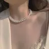 Moda Nicho Retro Cadena de Perlas Multicapa para Clavícula Coreana Elegante Gargantilla Estilo Celebridad Accesorios de Collar Corto Mujer