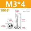 M1.7M2M2.6M3M4M5 Acero Inoxidable 304 Pwa Tornillos Autorroscantes de Cabeza Redonda con Arandela y Espaciador Tornillos para Madera
