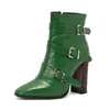 Novas Botas com Fivela Europeias e Americanas Botas Martins Botas de Cavaleiro Botas de Salto Grosso 40-50 tamanho grande desejo Botas de Comércio Exterior