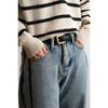 Hengjia JpSimple Cinturón Versátil para Mujer Estilo Ins Cinturón de Cuero para Faldas y Jeans Cinturón de Hebilla de Pin de Vaqueta para Mujer