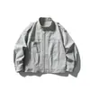 Jaqueta Workwear Retro Vintage Yidao Outono 2026 Detroit Casal Solta Casual Gola Alta Pequena