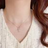 Moda Nicho Minimalista Zircón Doble Cruz Colgante Collar Personalidad Lujo Ligero Versátil Cadena Clavícula Alta Gama Venta al por Mayor