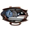Bolso de viaje retro de cuero de vaca de primera capa para hombre, gran capacidad, portátil, bolso de gimnasio de cuero encerado para hombre, venta al por mayor