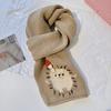 Bonito estilo infantil Kawaii feito à mão cachecol de ouriço feminino de comprimento médio desenho animado pai-filho cachecol de lã tricotado inverno