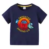 Ropa infantil transfronteriza among us camiseta de manga corta de verano para niños lobo de dibujos animados para niños camiseta de media manga para bebé top