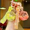 Llavero de Rosa Acrílica con Relleno Líquido, Accesorio Creativo de Campana, Colgante en Forma de Corazón para Bolsos