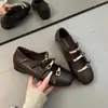 Zapatos Mary Jane de Ante Retro Franceses de Corte Bajo para Mujer 2026 Otoño Nuevo Estilo Tacón Bajo Cómodos Planos Suela Suave Hebilla Metálica Individual