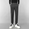 Pantalones de traje pequeños de lana estilo coreano para hombre otoño e invierno engrosados rectos con caída pantalones casuales de lana para hombre pantalones de traje cepillados para hombre