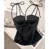 Exquisito Top de Tubo con Cordones para Mujer, Adecuado tanto para Ropa Interior como Exterior, Chaleco Ceñidor de Cintura, Elegante y Ajustado