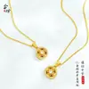 Colgante Vajra Rueda de Dharma Oro Arena con Incrustaciones de Diamante, Cruz Vajra Dorado Chapado en Cobre en Relieve Brújula Vajra Colgante Nuevo Estilo Chino