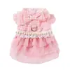 Vestido de Tracción de Seda a Cuadros Neuro Cat Primavera/Verano Falda Plisada con Mangas Pequeñas Volantes para Perros Pequeños Ropa para Mascotas