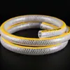 Manguera de PVC de doble hebra reforzada con fibra de doble trenzado de alta presión reticulada tipo piel de serpiente manguera transparente engrosada