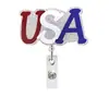 Novo Porta-Crachá Acrílico Retrátil para o Dia da Independência Americana com Clipe Jacaré, Porta-Identificação, Pequeno Presente, Fivela Retrátil