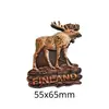 Imán de Refrigerador Reno Aurora Boreal Bosque Campo de Nieve Animal Auspicioso Insignia Metálica Broche Círculo Polar Ártico Cultural Creativo Personalización