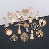 Paquete de Materiales para Joyería con Colgantes de Instrumentos Musicales en Forma de Corazón de Aleación de Oro KC Mixtos Transfronterizos 100 Piezas para Pendientes Collares DIY
