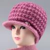 Nuevo Sombrero de Felpa Cálido de Invierno para Abuela Versátil para Madres de Mediana Edad y Mayores Sombrero de Lana Tejida a Prueba de Frío para Mujeres