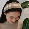 Diadema de Encaje Bohemio de Paja para Mujer, Diadema de Ala Ancha de Copa Alta, Estilo Vacacional, Sensación de Alta Gama, Accesorio para el Cabello para Sesión de Fotos, Pinza para el Cabello
