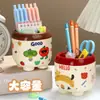 Portalápices de dibujos animados creativos para niñas, compartimento lindo, estuche de plástico de alto valor, portalápices de escritorio para estudiante niña