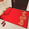 Tapete Vermelho de Ano Novo Tapete de Entrada Festivo Absorvente de Água Removedor de Poeira Tapete para Pés Tapete para Piso de Entrada de Corredor Tapete Vermelho