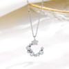 Collar de plata de ley S925 con forma de estrella y luna de diamantes, elegante joya de alta gama, cadena de clavícula de circonitas a juego para mujer.