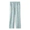 Tejido de Primavera para Mujer Primavera y Verano Apropiación Pantalones para Mediana Edad y Mayores Pantalones Estampados Mamá Pantalones Casuales para el Hogar de Abuela Mujer