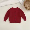 Nuevo cárdigan de punto para bebé niño Otoño/Invierno 2026 con doble bolsillo 100% algodón puro Unisex Ropa exterior de punto simple para bebé