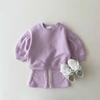 Roupas Infantis Estilo Coreano para Bebês e Crianças Pequenas Primavera e Outono Conjunto de Algodão para Meninas Moletom e Calça Infantis Coloridos Tendência Conjunto de Duas Peças