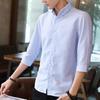 Camisa de hombre 2021, nueva camisa de verano de media manga, estilo coreano, corte entallado, camisa de media manga para hombre, ropa de hombre a rayas.