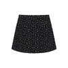 Saia Mini Bodycon H1484 com Estampa Floral Preta para Mulheres, Nova Saia Evasê de Cintura Alta Emagrecedora para Corpo em Formato de Pera, Outono 2026