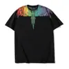 Fornecimento transfronteiriço atacado INS Europa e Estados Unidos marca da moda MB manga curta masculina e feminina cores de amantes asas de pena clássica T-shirt de meia manga