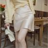 Saia de Cetim com Ácido Acético Brilhante Vento da Noite Gongyu Weng Feminina Primavera e Verão Elegante Saia Evasê Encaixe no Quadril