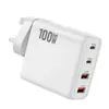 Cargador Rápido de Nitruro de Galio Pd100W Cargador Pd Enchufe Plegable Estándar de EE. UU. 2A2C Cargador de Portátil Multipuerto Transfronterizo