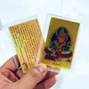 Thangka Colorido Ouro Puro 999 Adesivo para Celular Samantabhadra Manjushri Rei dos Tesouros de Buda Tara Branca Adesivo Dourado Cartão Portátil