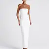 Vestido Sencillo sin Mangas Strapless de Línea A para Mujer, Estilo Europeo y Americano, Elegante y Sexy con Detalle de Lazo en la Espalda, Nuevo para Primavera/Verano 2026
